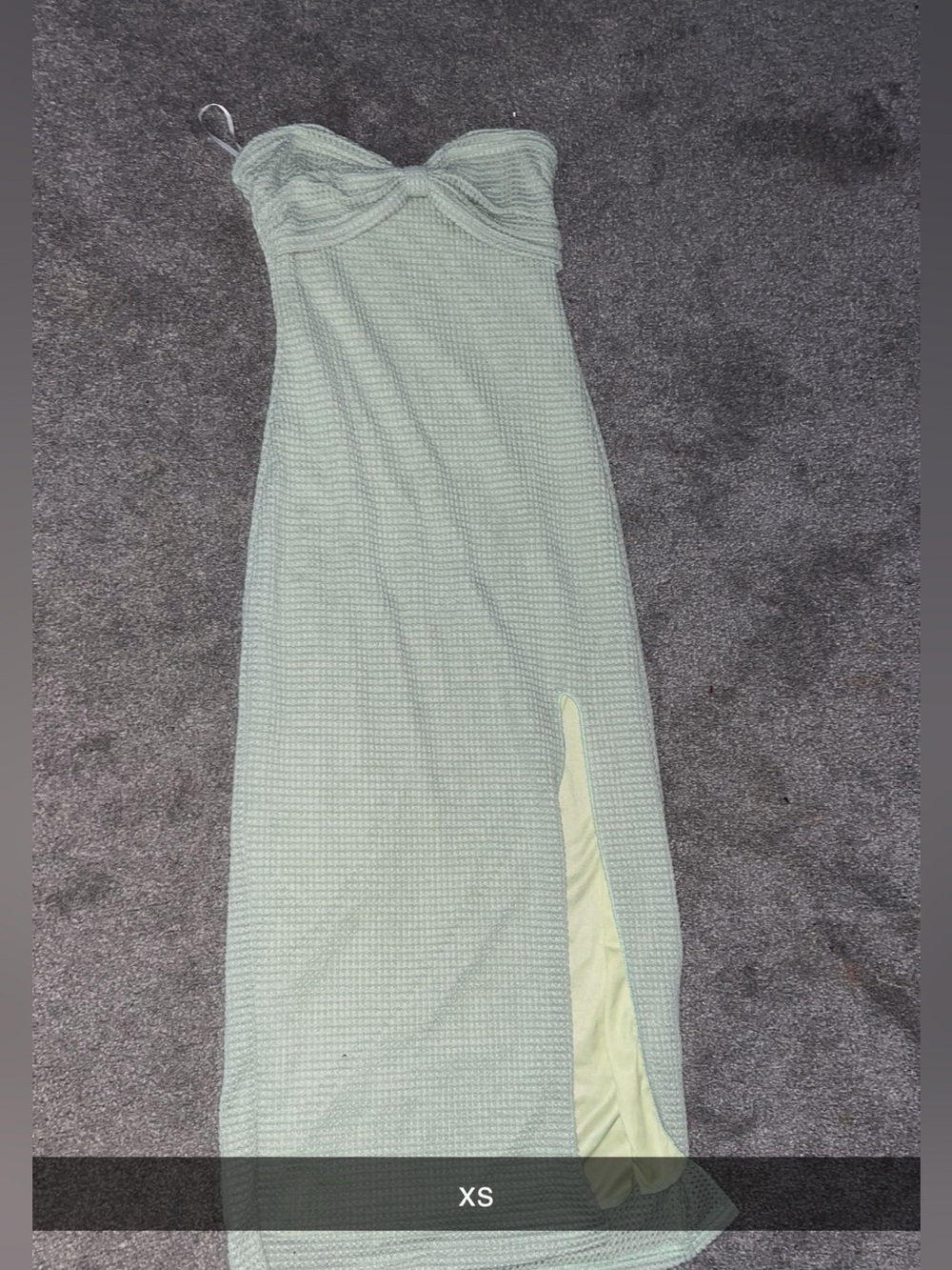SHEIN Mint Green Strapless Maxi Dress with Side Slit